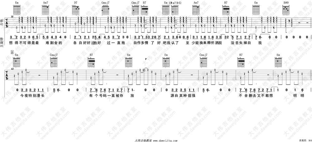 《讲真的》吉他谱