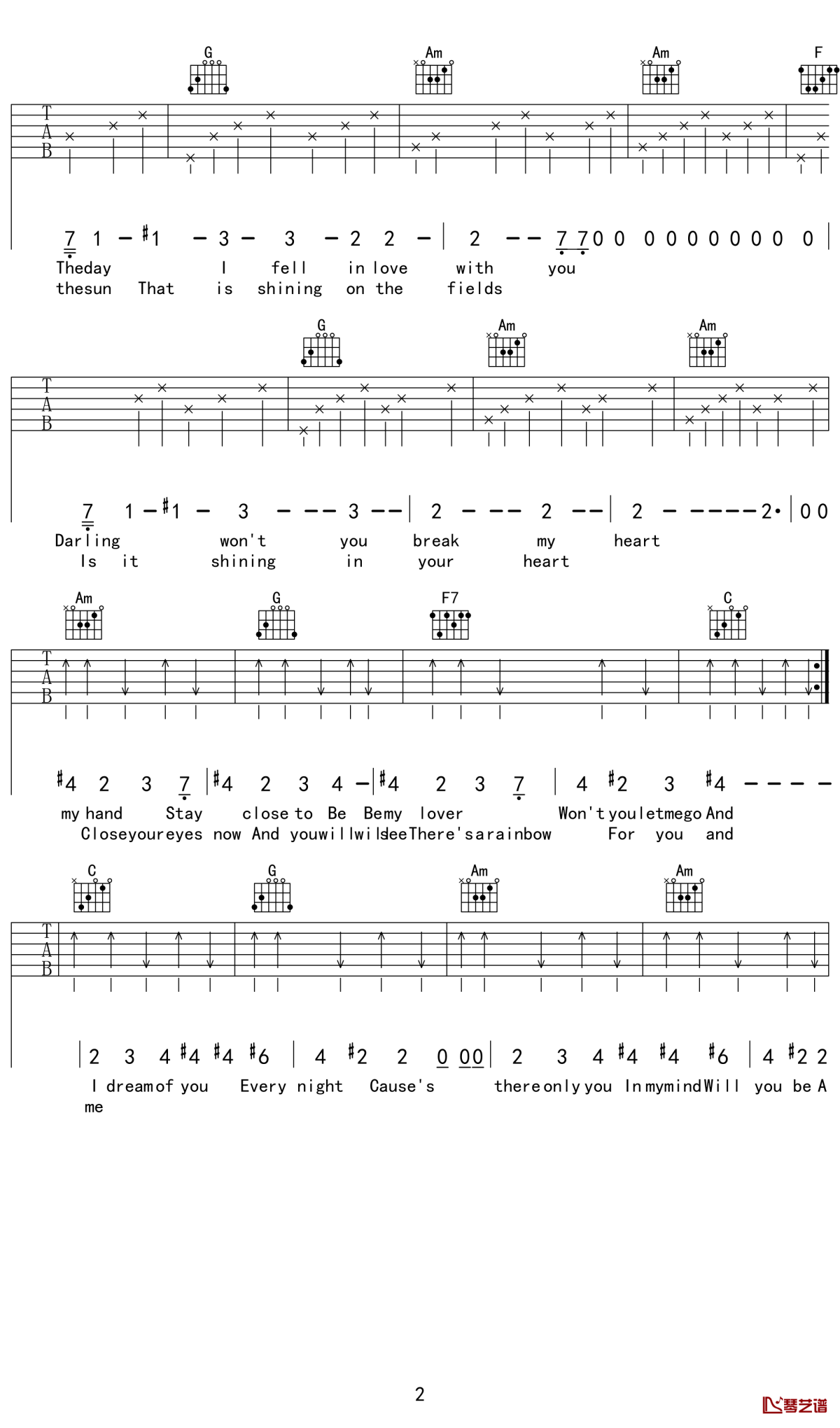 《Take Me Hand》吉他谱