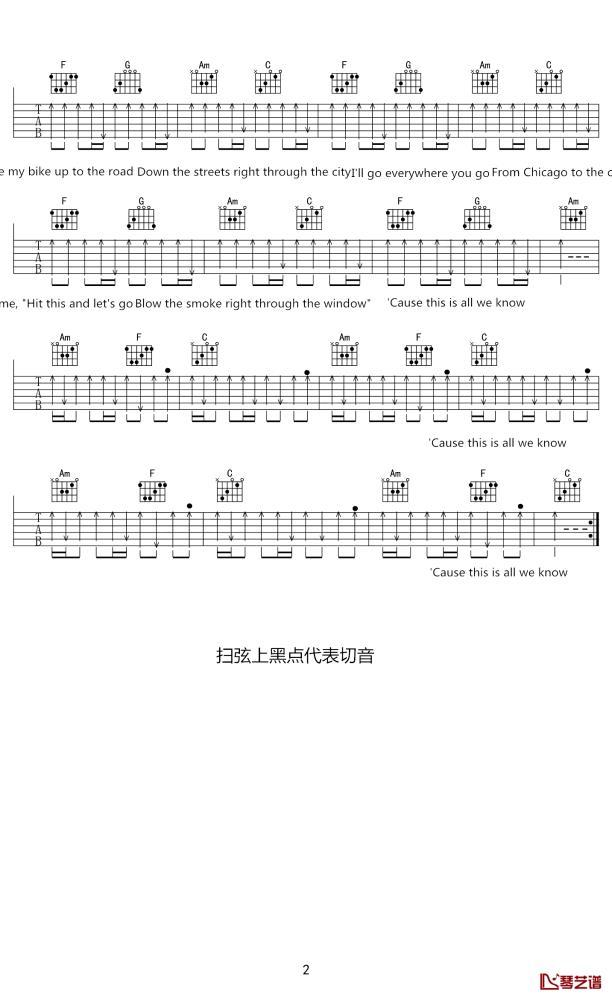 《all we know》吉他谱